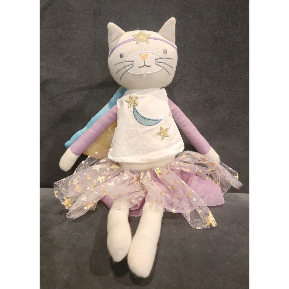 Pottery Barn Kids Plush Cat Kitten 19" Rag Doll Ballerina Pillow Toy
